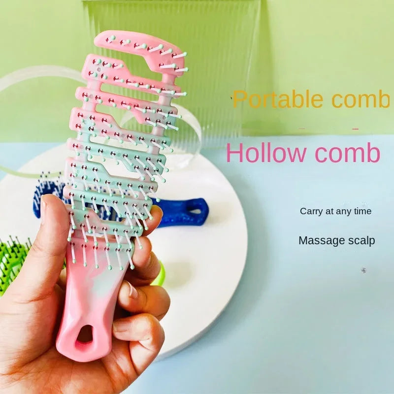 Gradient Hollow Hair Brush – Detangling Scalp Massage Comb Detangling Hair Brush QXL