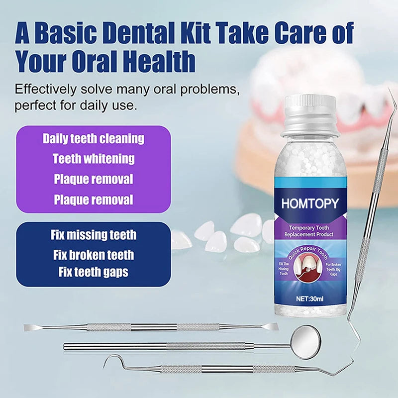 Moldable Thermal Bead Tooth Repair Kit | 30ml Resin Temporary Tooth Repair Kit QXL
