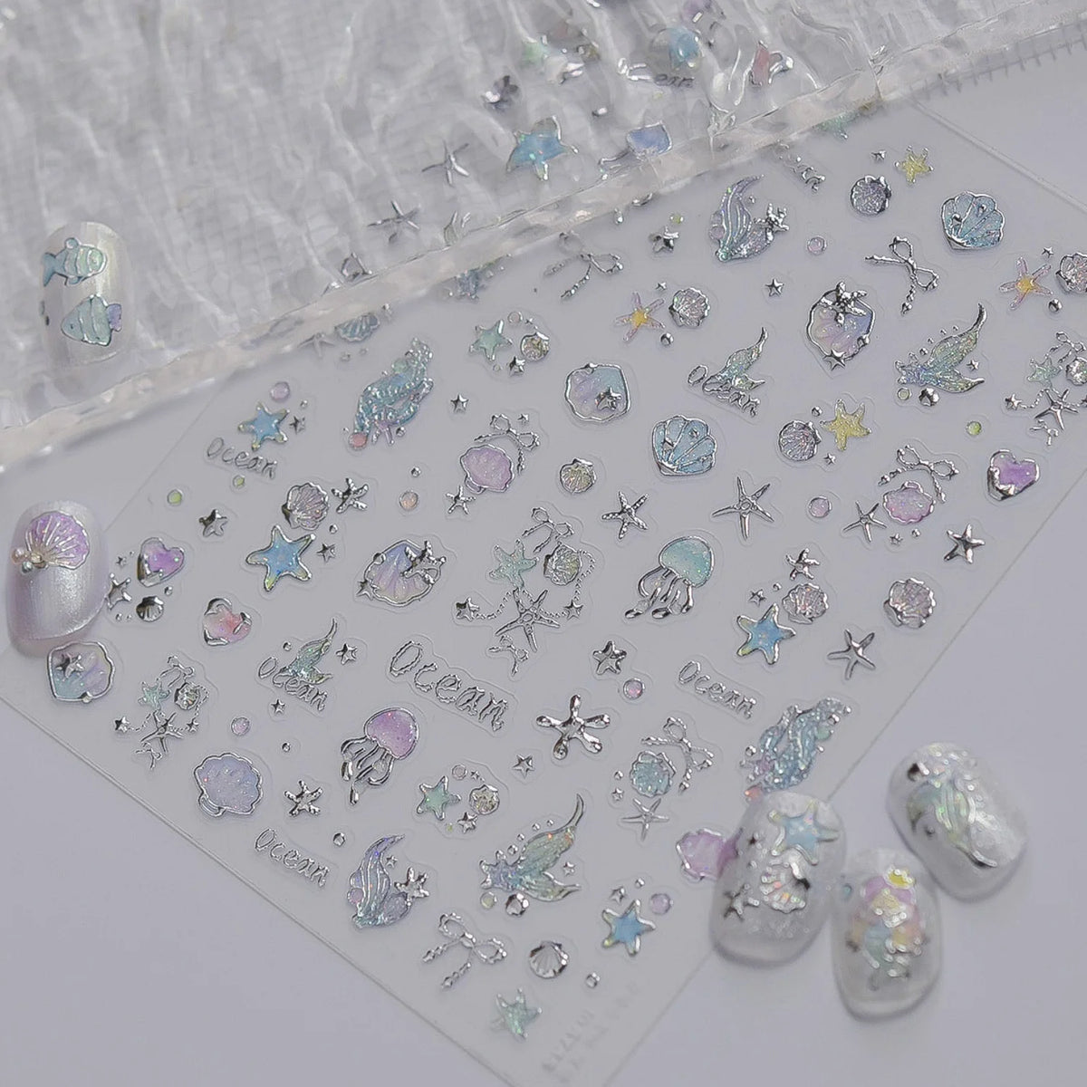 5D Ocean Nail Stickers – Mermaid, Jellyfish & Sea Decals Nail Art Stickers QXL