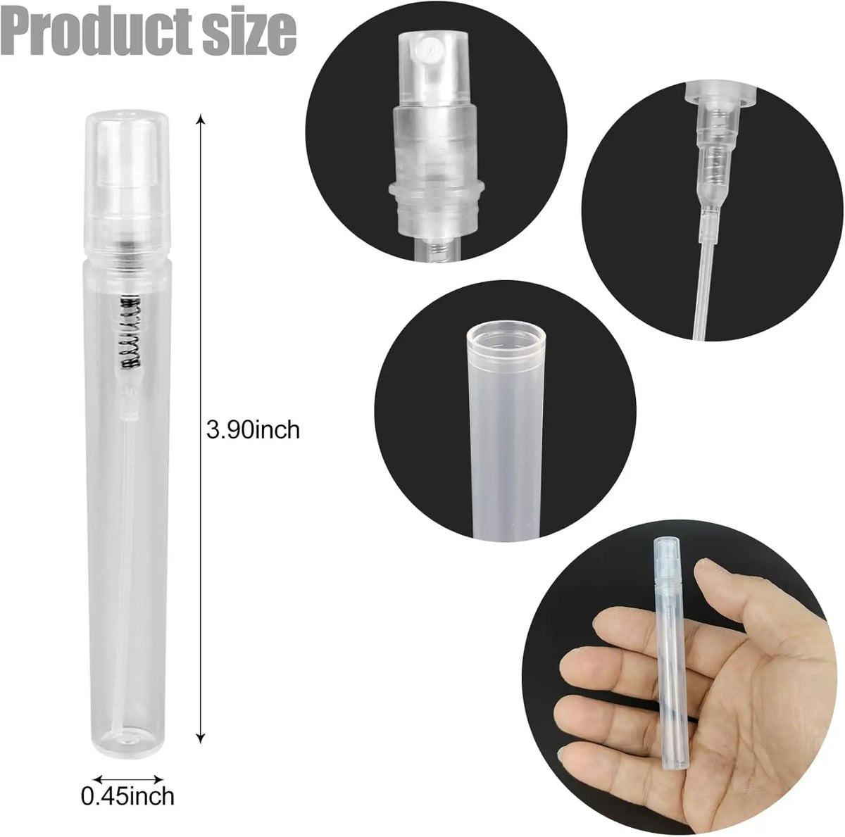 5-Pack Mini Travel Spray Bottles | 3ml 5ml 10ml Atomizer Set Travel Spray Bottles QXL