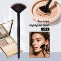 KOSSHOW Fan Highlighter Brush | Contour, Bronzer & Blush Fan Makeup Brush QXL black