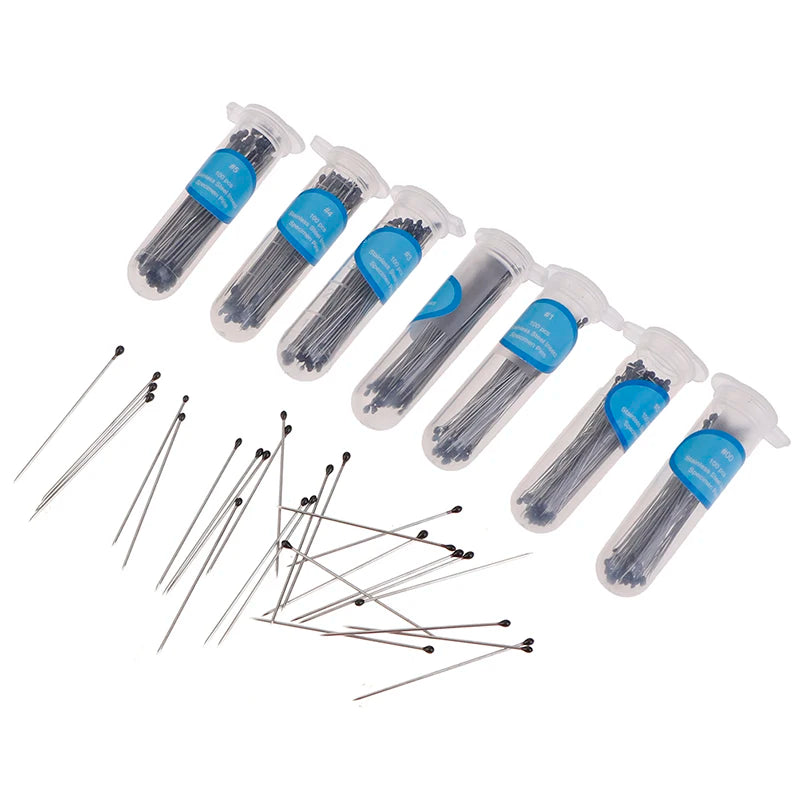 100-Pack Stainless Steel Entomology Insect Pins | 8 Sizes Entomology Insect Pins QXL