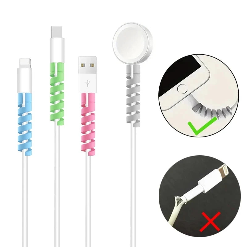 Silicone USB Cable Protector & Winder Clip | Charger Cord Guard Cable Protector Clip QXL