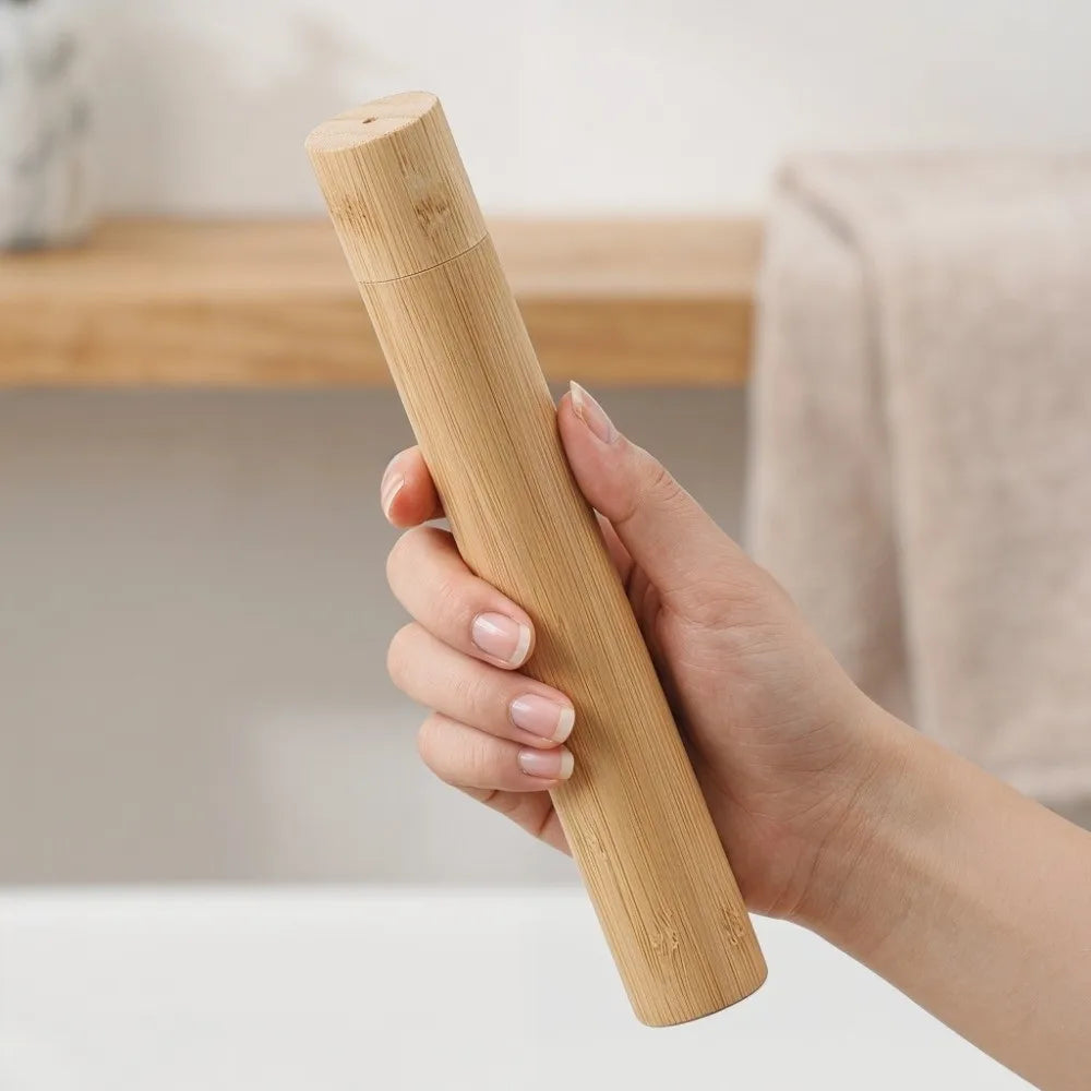 Bamboo Toothbrush Travel Case | Eco-Friendly Holder with Lid Toothbrush Travel Case QXL