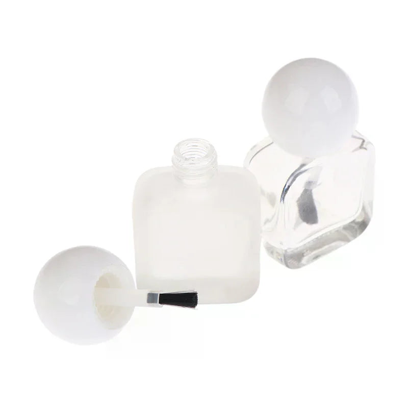 10ml Empty Clear Glass Nail Polish Bottle with Brush Cap Nail Polish Bottle QXL