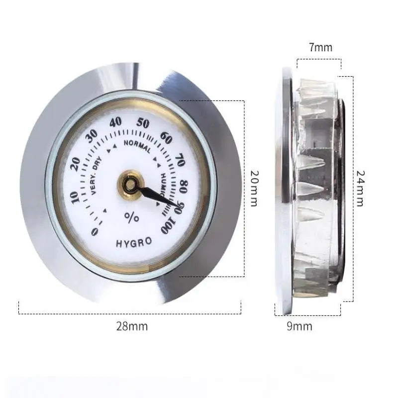 28mm Cigar Humidor Hygrometer – Analog Humidity Gauge Humidor Hygrometer QXL