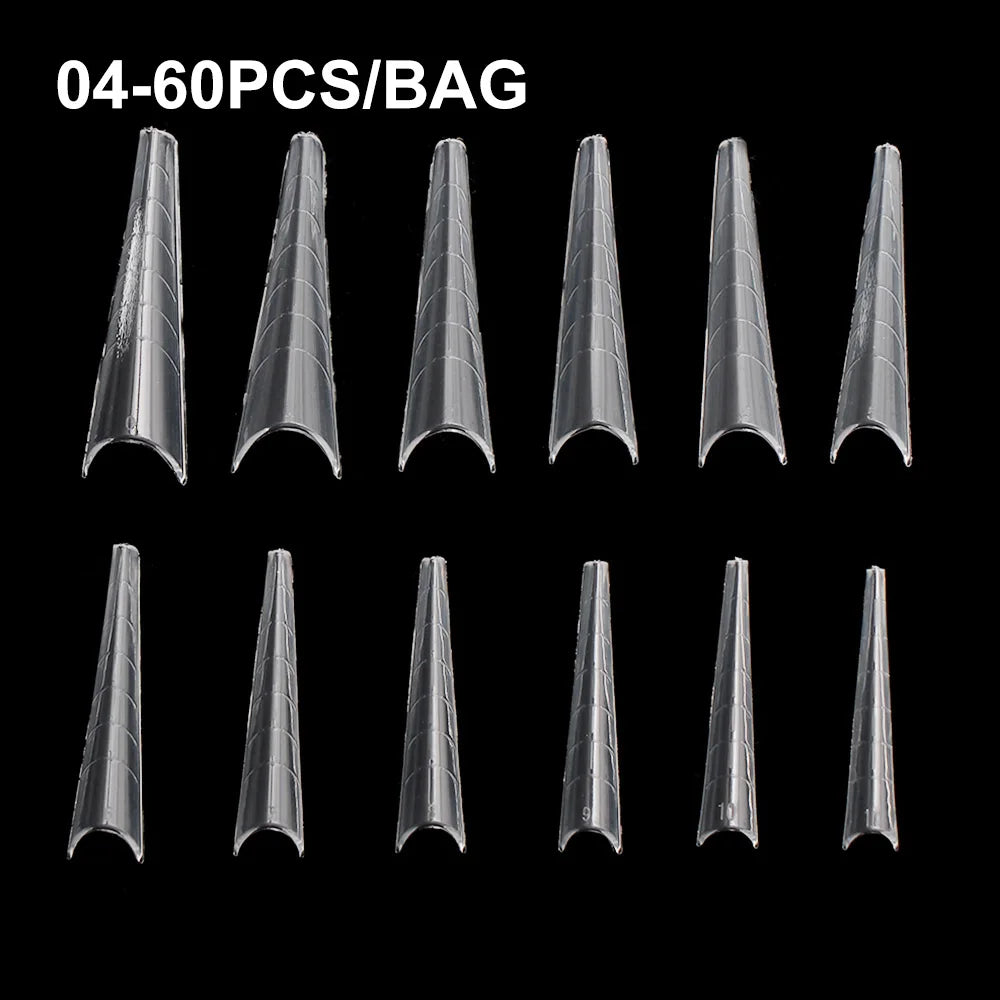 60-Pack Dual Form Nail Extension Molds | UV Acrylic Gel Tips Nail Extension Molds QXL 04-60PCS-BAG