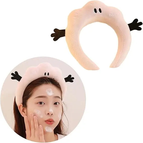 Cute Cloud Plush Headband | Makeup & Face Washing Plush Hair Headband QXL