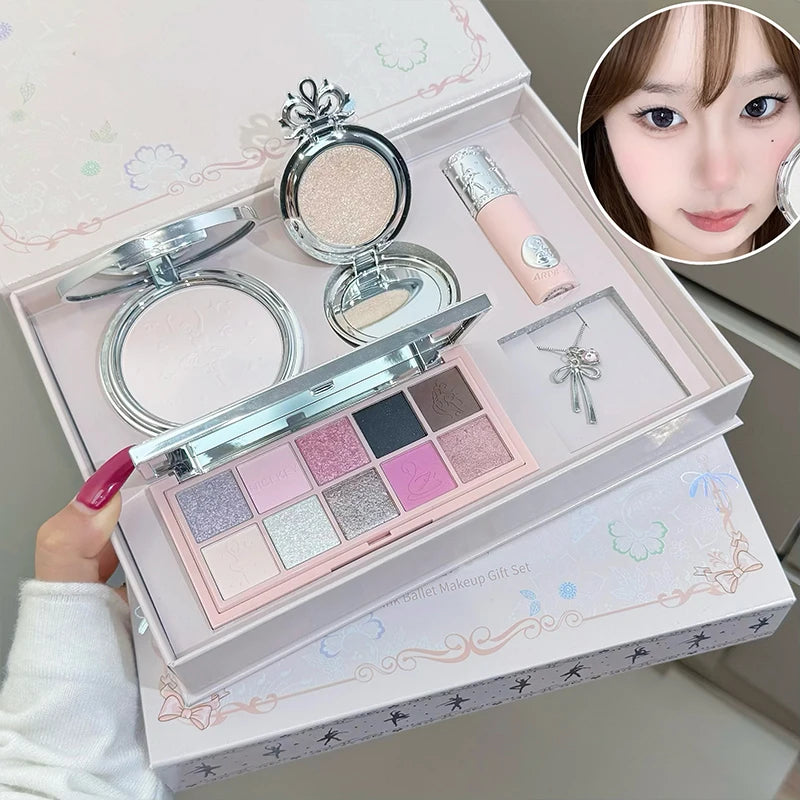NICEKEY 6-Pc Makeup Gift Set | Eyeshadow, Lip Stain & Highlight Makeup Gift Set QXL
