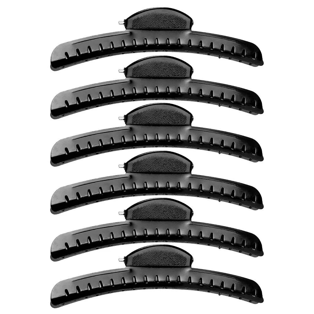 6-Pack Alloy Hairdressing Hair Clips | Salon & Styling Use Hairdressing Hair Clips QXL Black