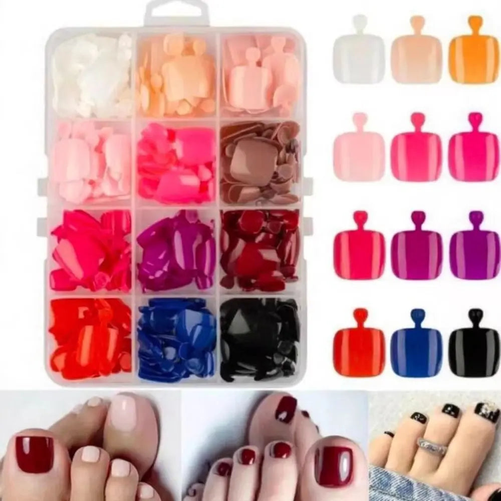 Short Square Full Cover False Toenail Tips – 96/144/288 Pcs False Toenail Tips QXL