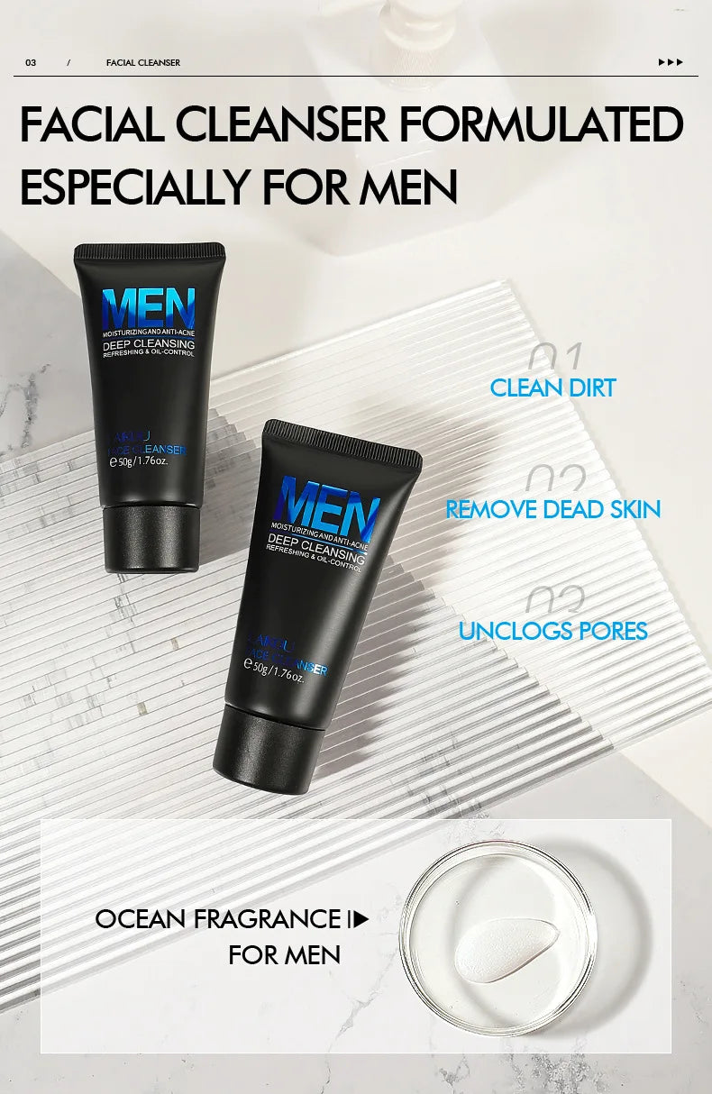 LAIKOU Men Face Wash – Deep Cleansing Oil Control Scrub 50g Men's Face Wash QXL