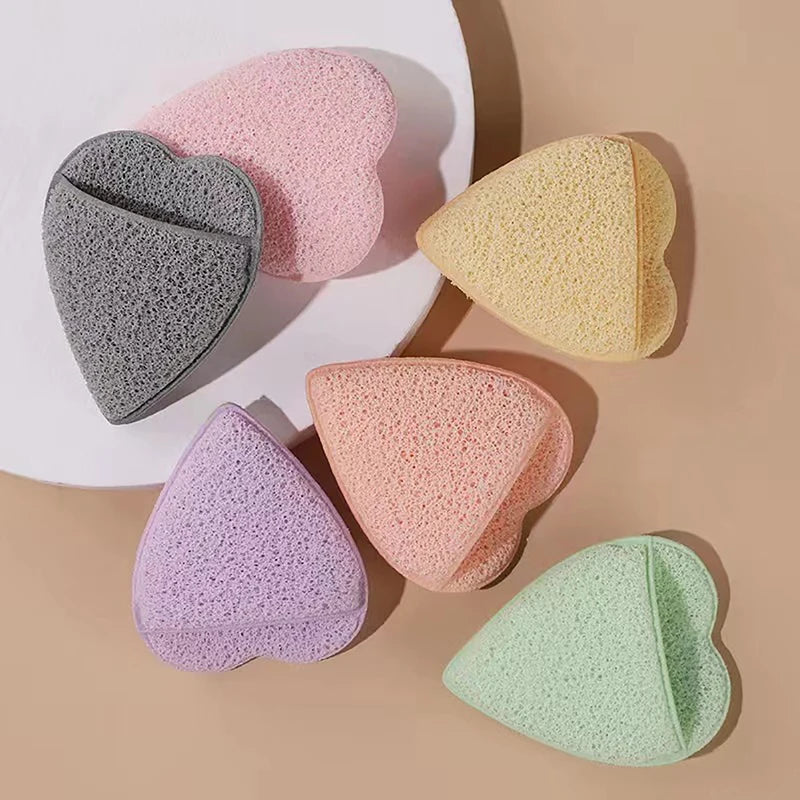 Heart-Shape Konjac Facial Sponge | Exfoliating Cleansing Puff Facial Cleansing Sponge QXL