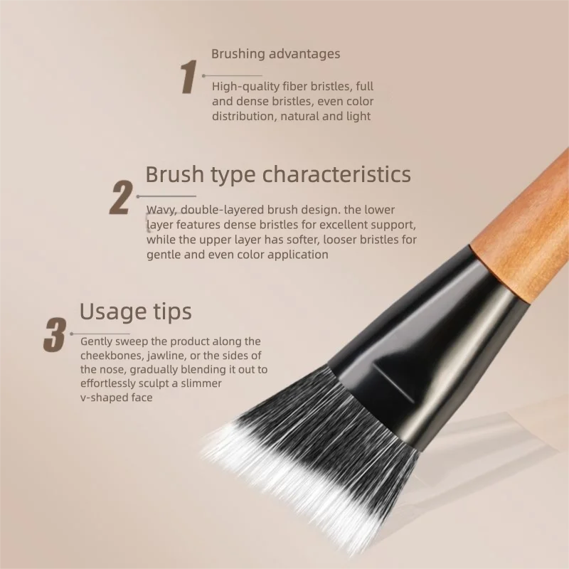 Angled Contour & Blush Brush | Soft Synthetic Wave Dot Contour Makeup Brush QXL