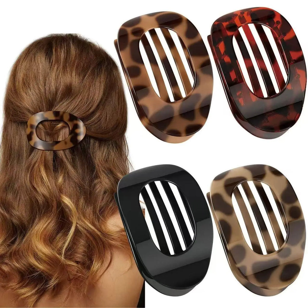 4-Pack Matte Oval Hair Clips | Minimalist Barrettes for Thick Hair Hair Barrette Clips QXL B Hair clip