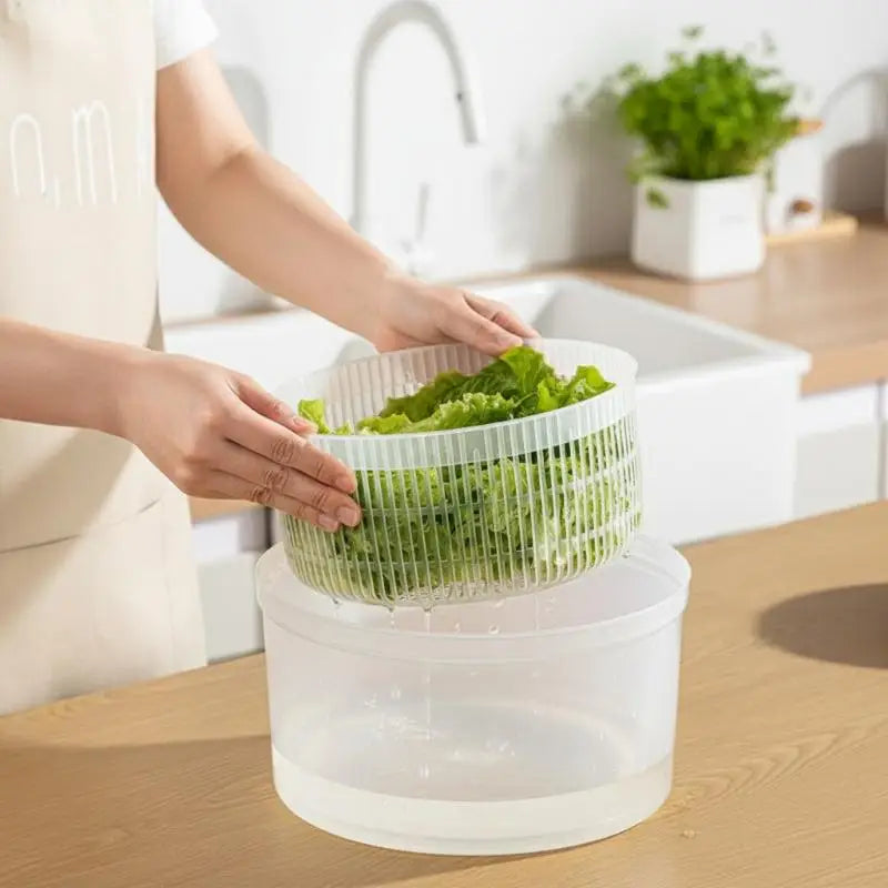 5L Manual Salad Spinner & Vegetable Dryer | Hand Crank Salad Spinner QXL
