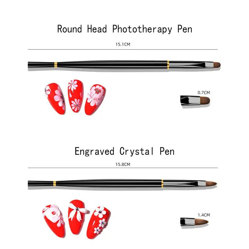 3-Piece Nail Art Liner Brush Set | Liner, Carving & Gel Pens Nail Art Brush Set QXL