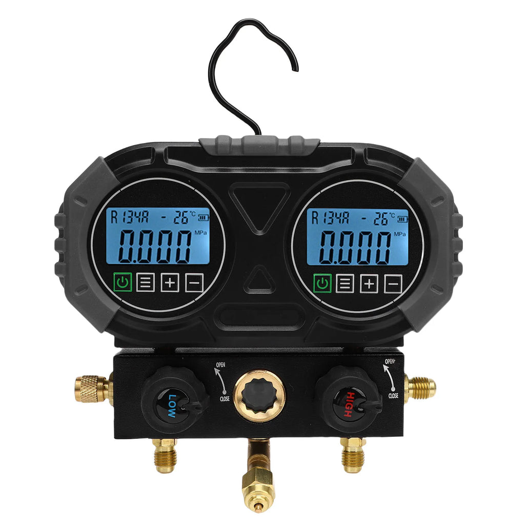 6000KPa Digital Refrigerant Manifold Gauge | HVAC AC Tester Digital Manifold Gauge QXL black
