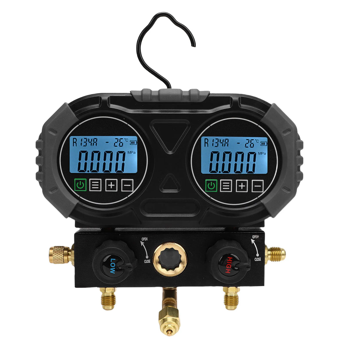 6000KPa Digital Refrigerant Manifold Gauge | HVAC AC Tester Digital Manifold Gauge QXL black