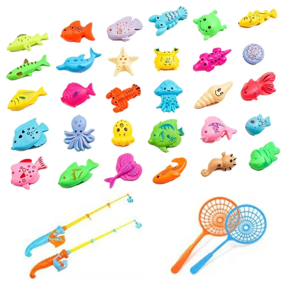Kids Magnetic Fishing Toy Set | Glow Fish Game Indoor Outdoor Kids Fishing Toy QXL A