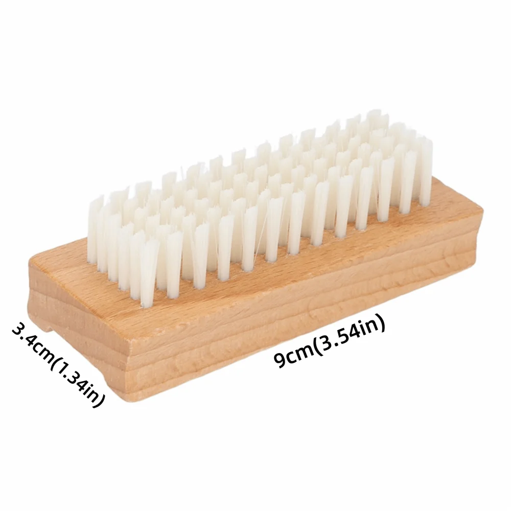 Wooden Double-Sided Nail Brush | Nylon Bristles Manicure Nail Cleaning Brush QXL