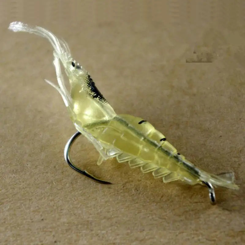 20-Pack Soft Silicone Shrimp Fishing Lures with Jig Hook Soft Fishing Lure QXL