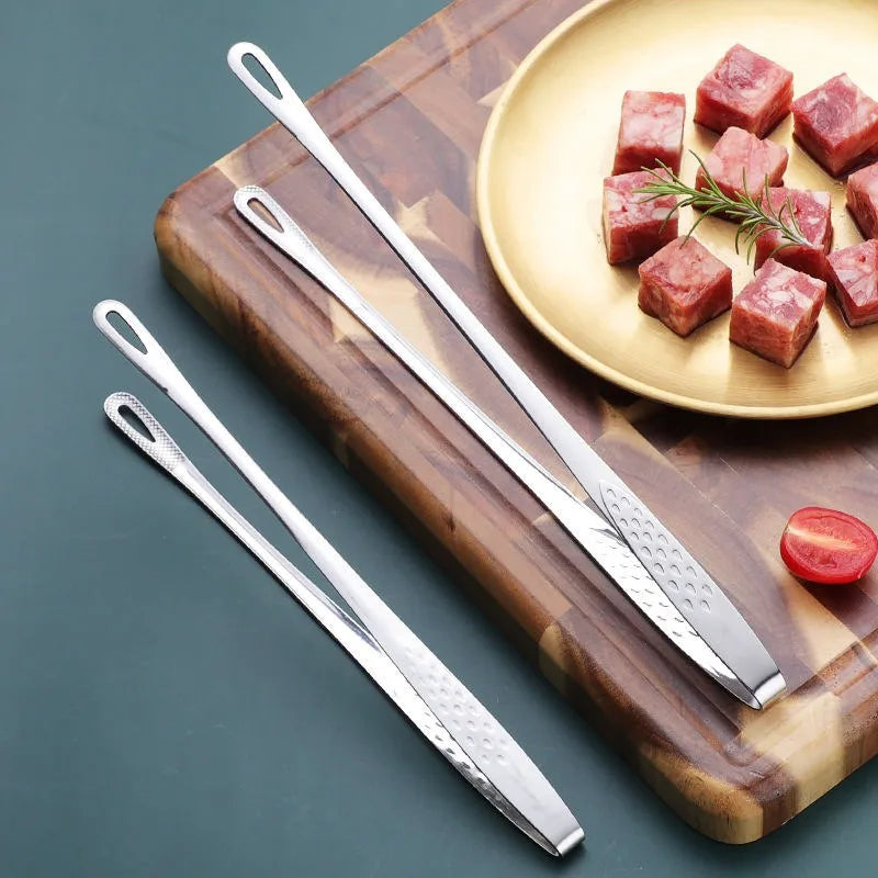 Stainless Steel BBQ Tongs | Extended Grill & Kitchen Food Clip BBQ Kitchen Tongs QXL