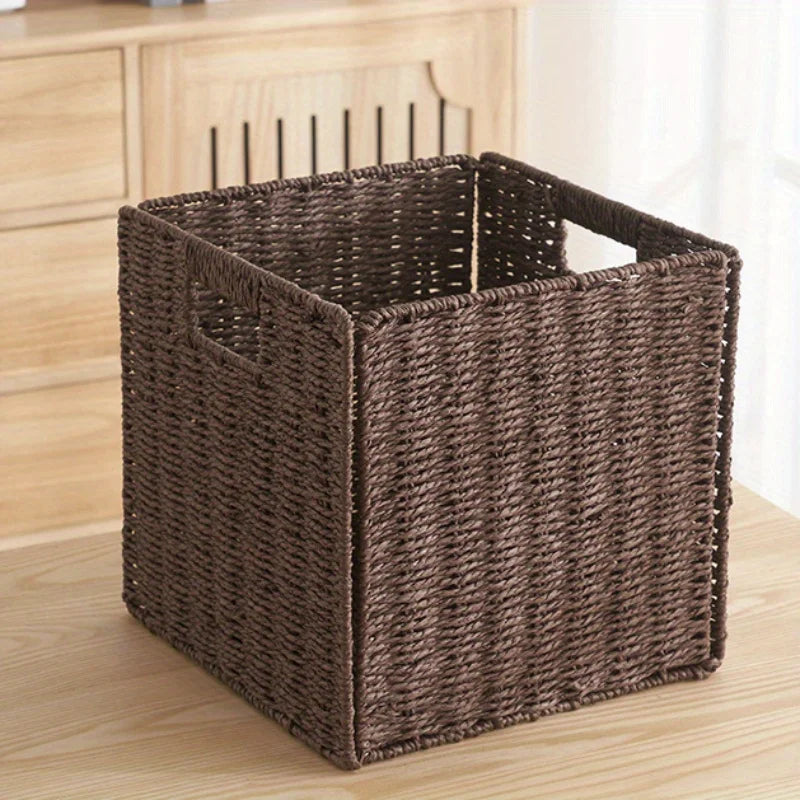 Foldable Wicker Cube Basket | Clothes, Toys & Home Organizer Foldable Storage Basket QXL