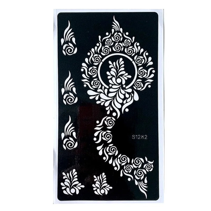 Indian Henna Hollow Tattoo Stencil | Temporary Body Art Template Tattoo Stencil QXL