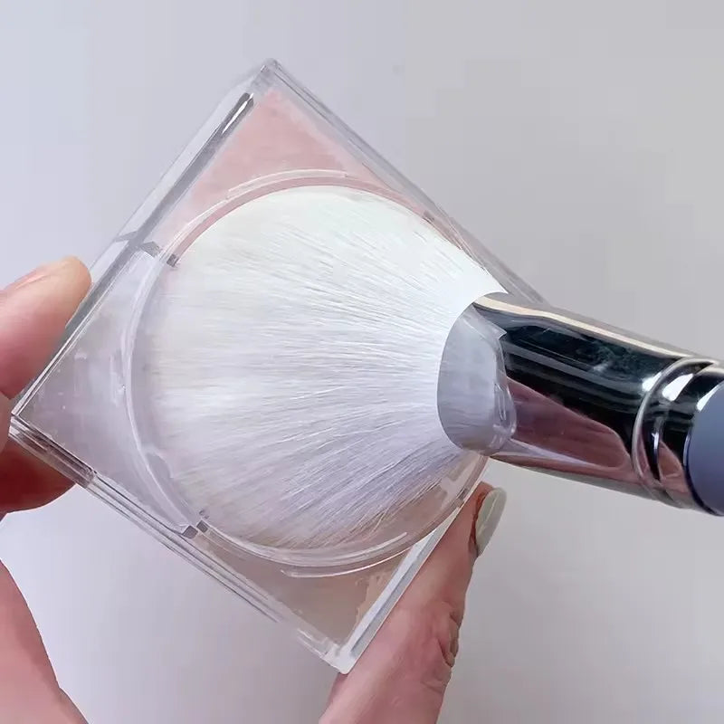 Goat Hair Powder Brush | HD Makeup Artist Grade | Copper Ferrule Powder Makeup Brush QXL