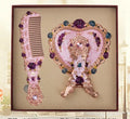 Vintage Heart Hand Mirror & Comb Set | Elegant Gift Box Vanity Mirror Set QXL rose gold1 set