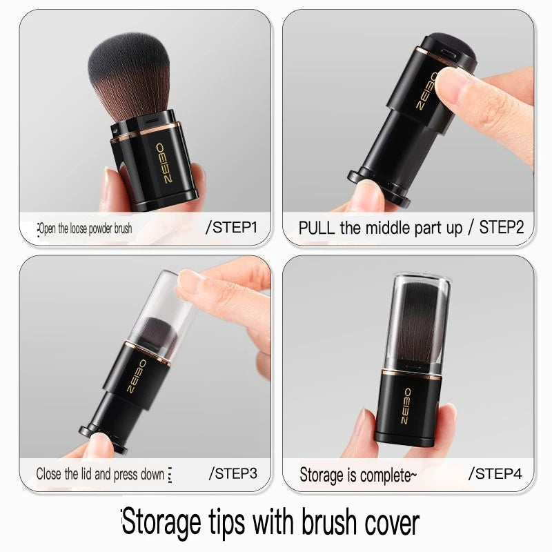 Extendable Blush & Setting Brush | Soft Bristles with Lid Blush Setting Brush QXL