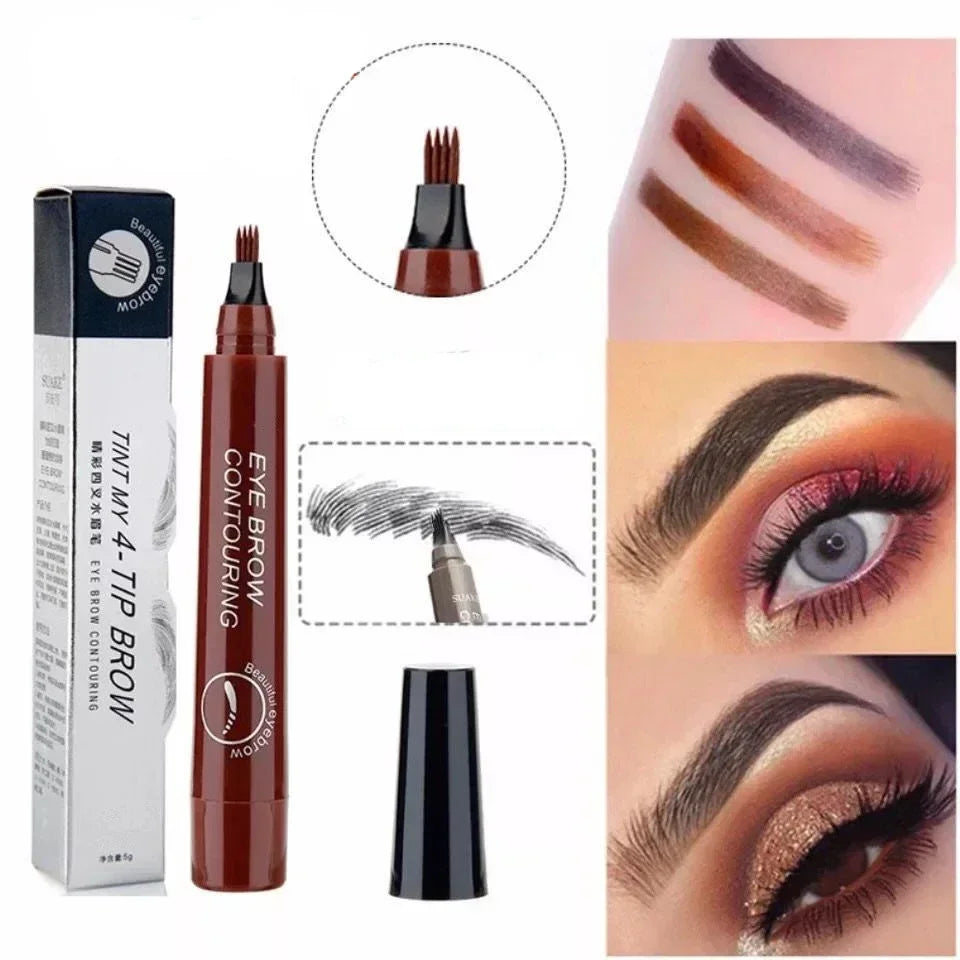 2-Pack 4-Fork Tip Waterproof Liquid Eyebrow Pen | Natural Brows Liquid Eyebrow Pen QXL