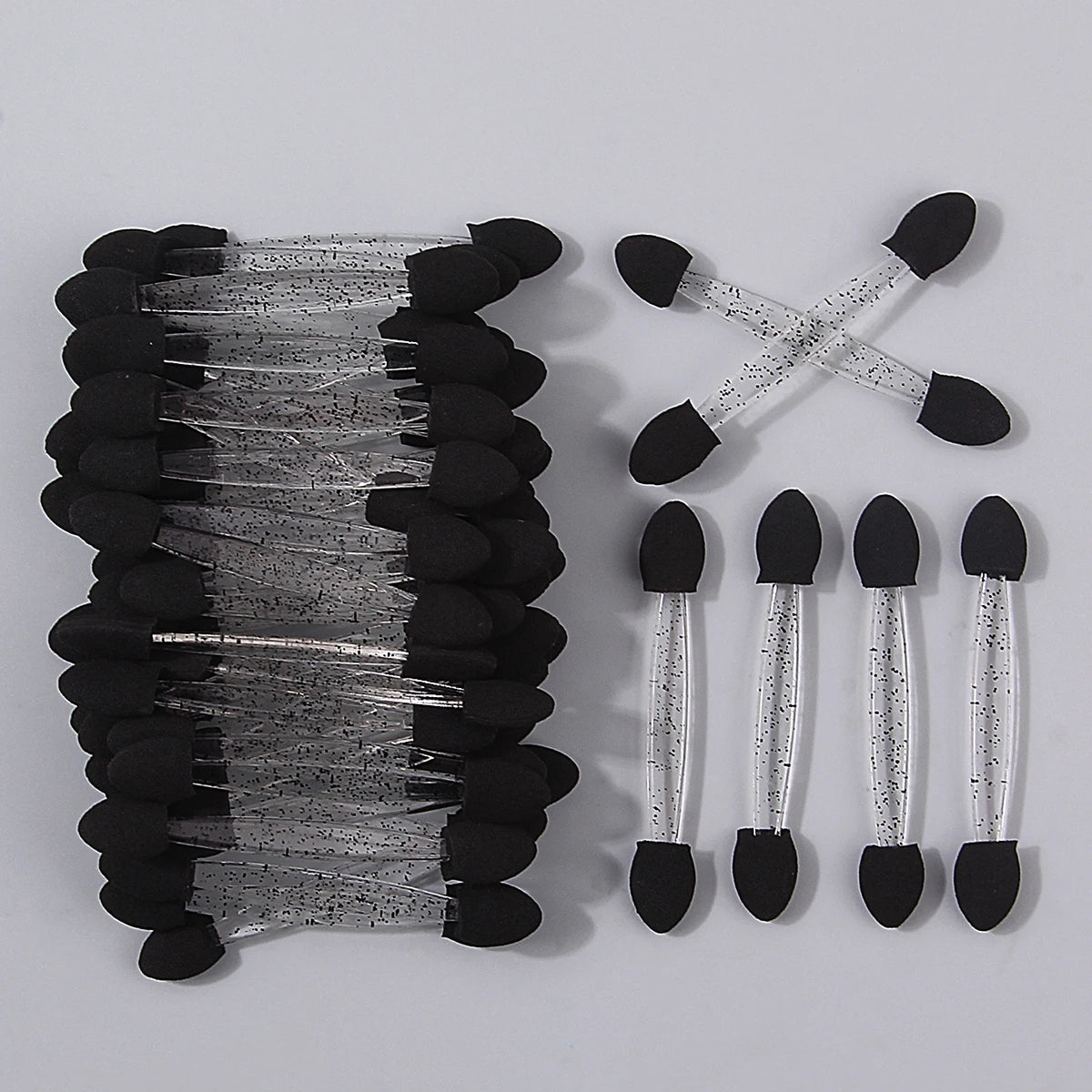 50-Pack Double-Ended Sponge Eyeshadow Applicators – Black Eyeshadow Applicator QXL