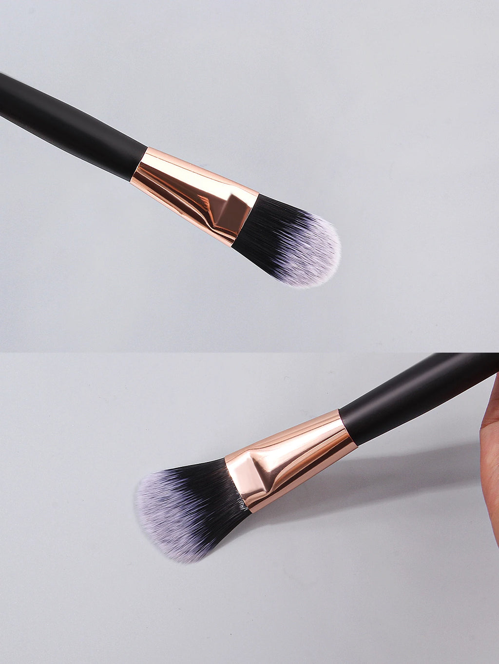 KOSSHOW 2-Pc Concealer & Foundation Brush Set | Black Concealer Brush Set QXL
