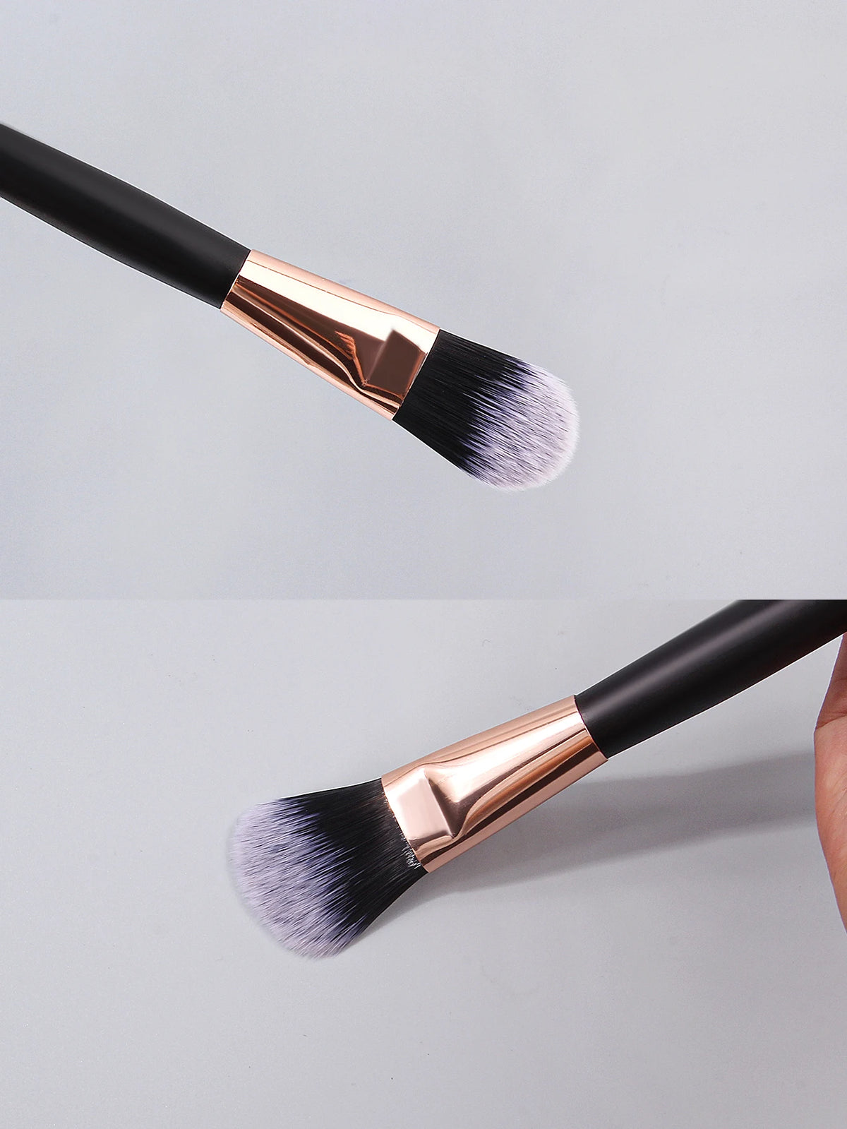 KOSSHOW 2-Pc Concealer & Foundation Brush Set | Black Concealer Brush Set QXL