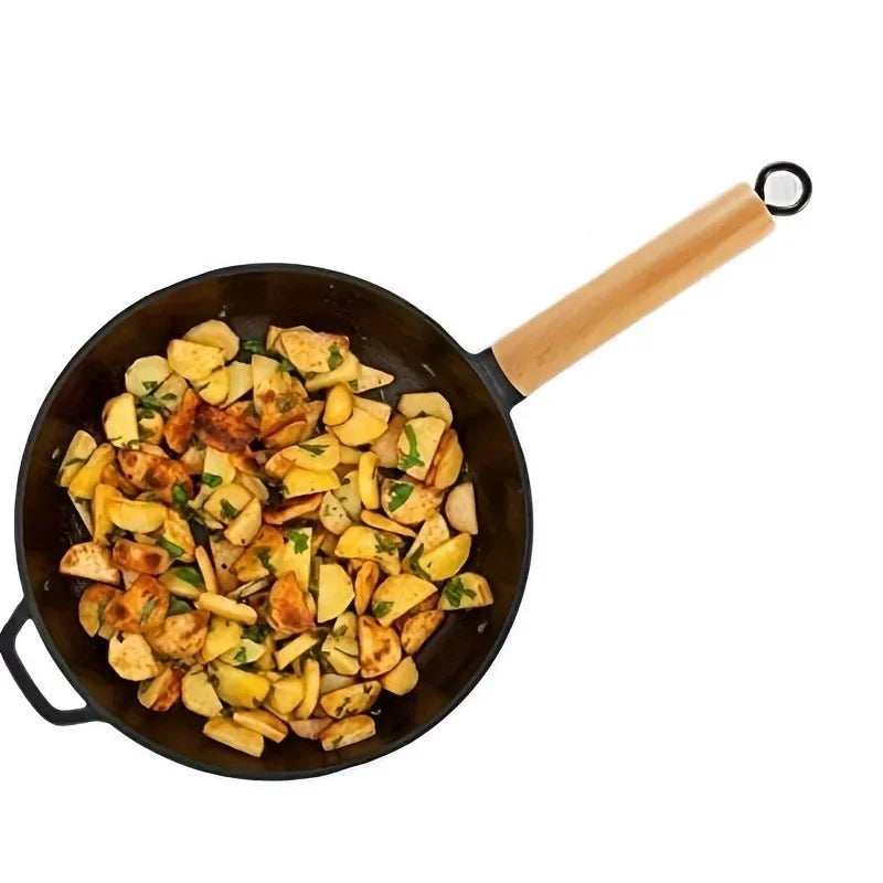 Beech Wood Replacement Pot Handle | Anti-Scald Wok & Pan Cookware Handle QXL