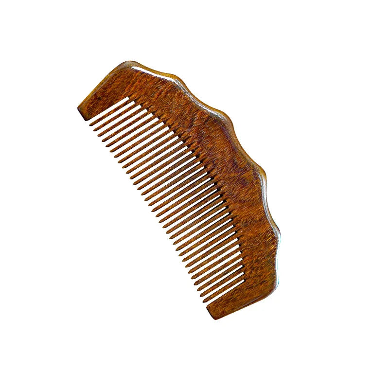 Green Sandalwood Fine Tooth Wooden Comb | Anti-Static Detangler Wooden Hair Comb QXL