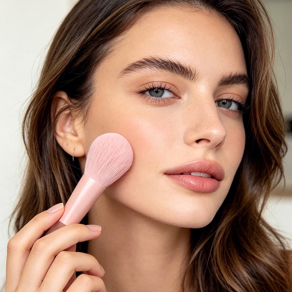 12-Pc Pink Makeup Brush Set with Sponges | KOSSHOW Kit Makeup Brush Set QXL