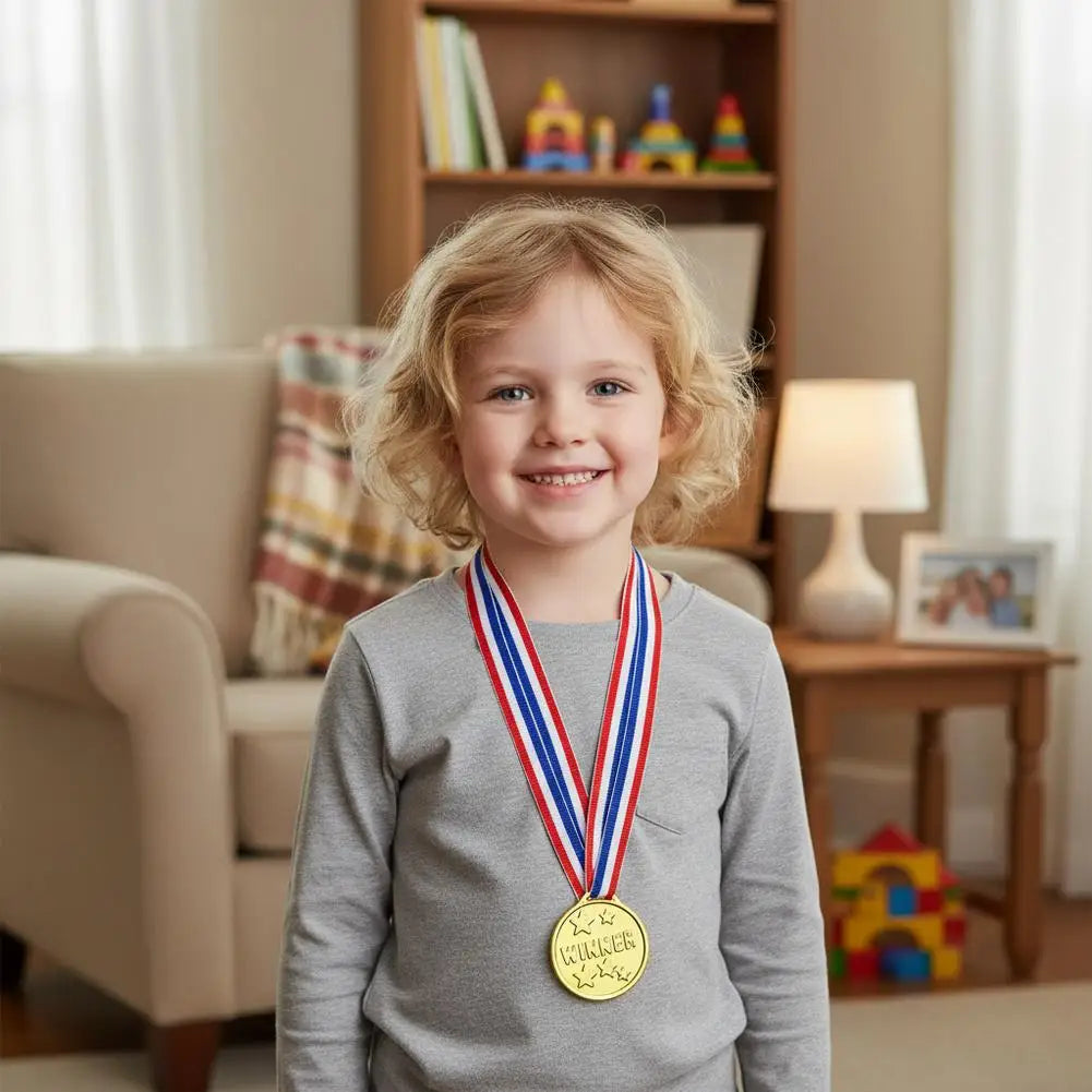 10-Pack Kids Gold Winner Medals | Sports & Party Awards Kids Award Medals QXL