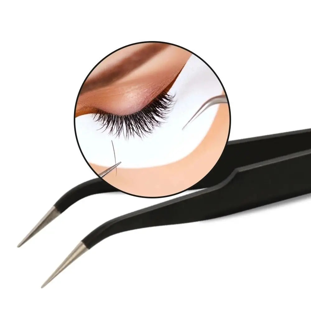 Stainless Steel Eyelash Tweezers | Lash Extension Tool Eyelash Tweezers QXL