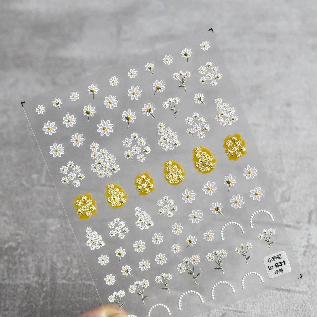 5D Embossed Floral Nail Stickers – Daisy & Sunflower Decals Nail Art Stickers QXL