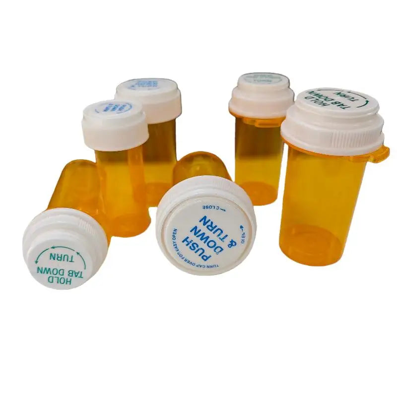 Child-Resistant Plastic Pill Bottles | Double Cap | 5/10/20-Pack Pill Storage Bottles QXL