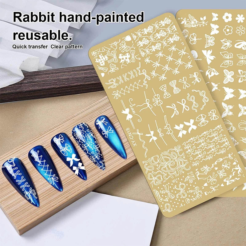 12x6cm Nail Stamping Plates – Butterfly, Floral & Bowknot Designs Nail Stamping Plate QXL