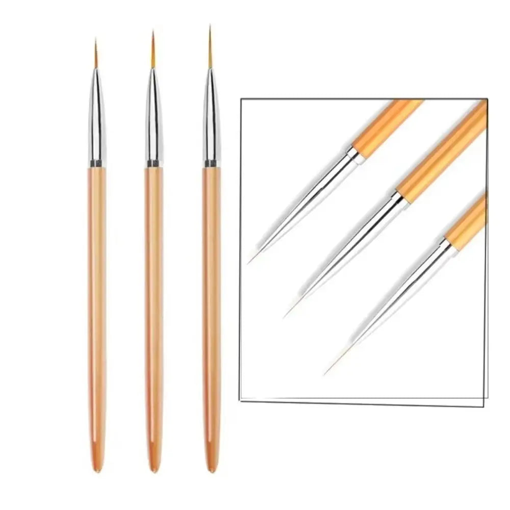 3-Pack Nail Art Liner Brushes | French Stripe & UV Gel Set Nail Art Liner Brush QXL