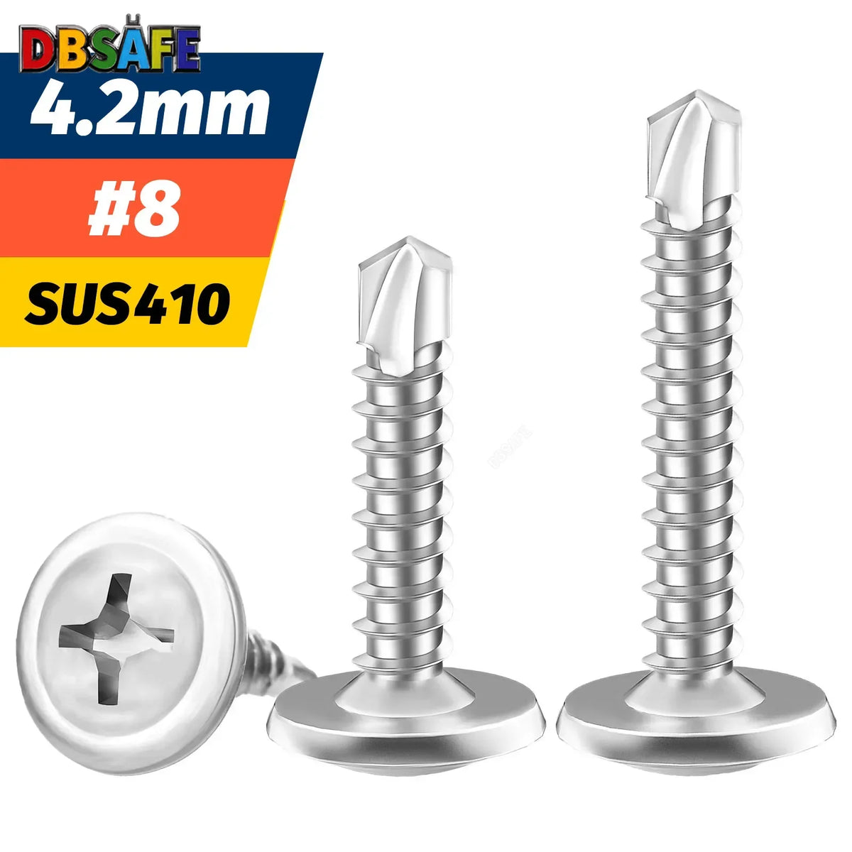 #8 M4.2 Truss Head Self-Drilling Screws | 410 Stainless 50-Pk Self-Drilling Screws QXL
