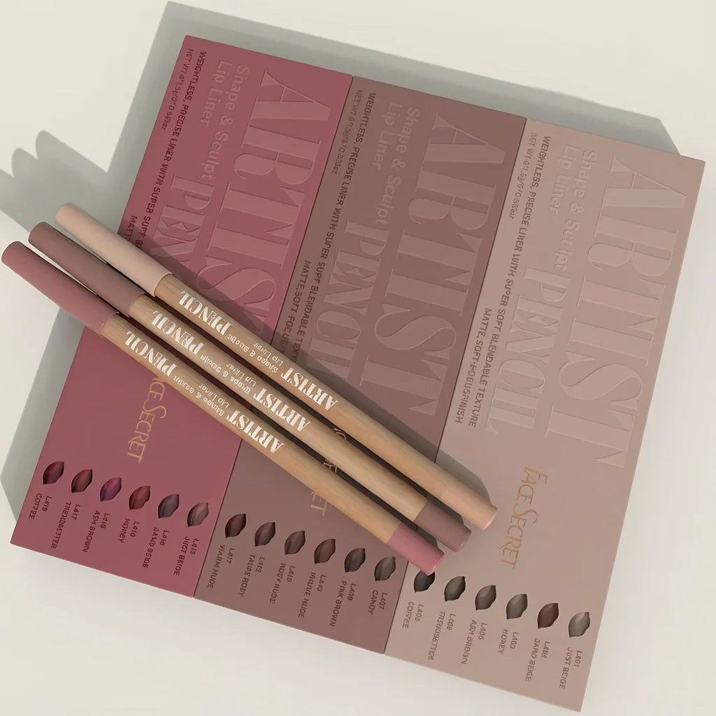 6-Pack Velvet Matte Lip Liner Set | Long-Lasting & Waterproof Lip Liner Set QXL
