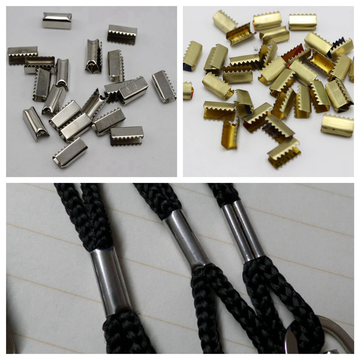 200-Pack Silver Fold Over Crimp Tube Connectors 5×12mm | 2mm Cord Jewelry Crimp Connector QXL