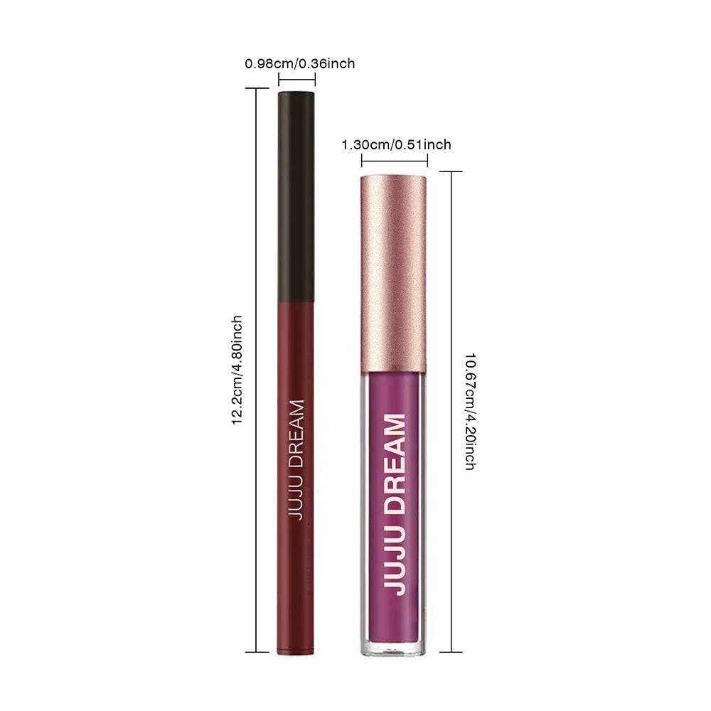 JUJU Dream Matte Lip Gloss & Lip Liner Set – 2-Piece Duo Lip Gloss & Liner Set QXL
