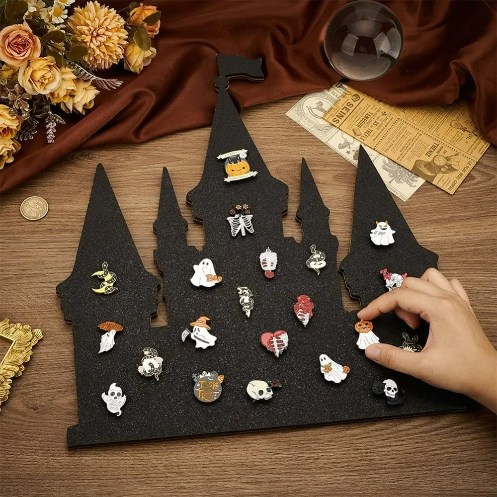 Black Castle Cork Pin Board 14x12" | Brooch & Bulletin Display Cork Pin Board QXL